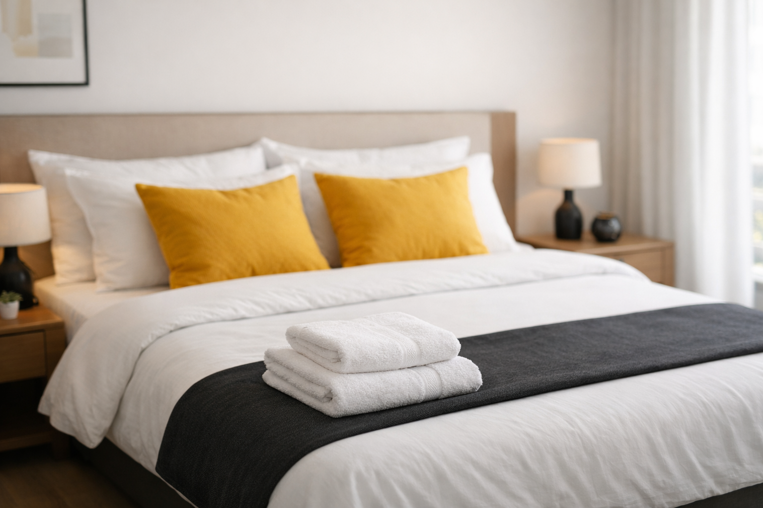 Airbnb bedroom prepared with fresh linens near Otay Mesa