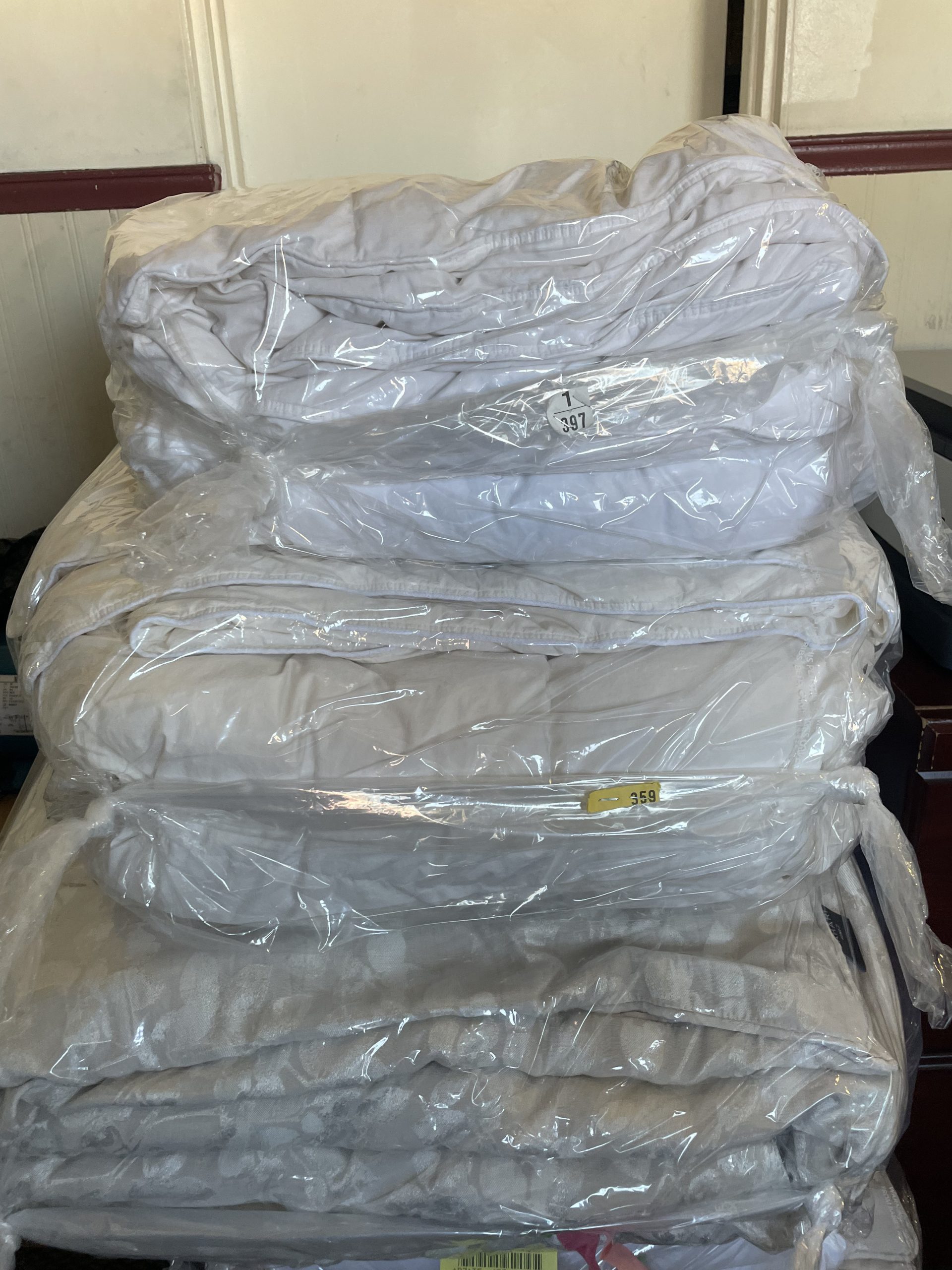 Clean comforters and blankets